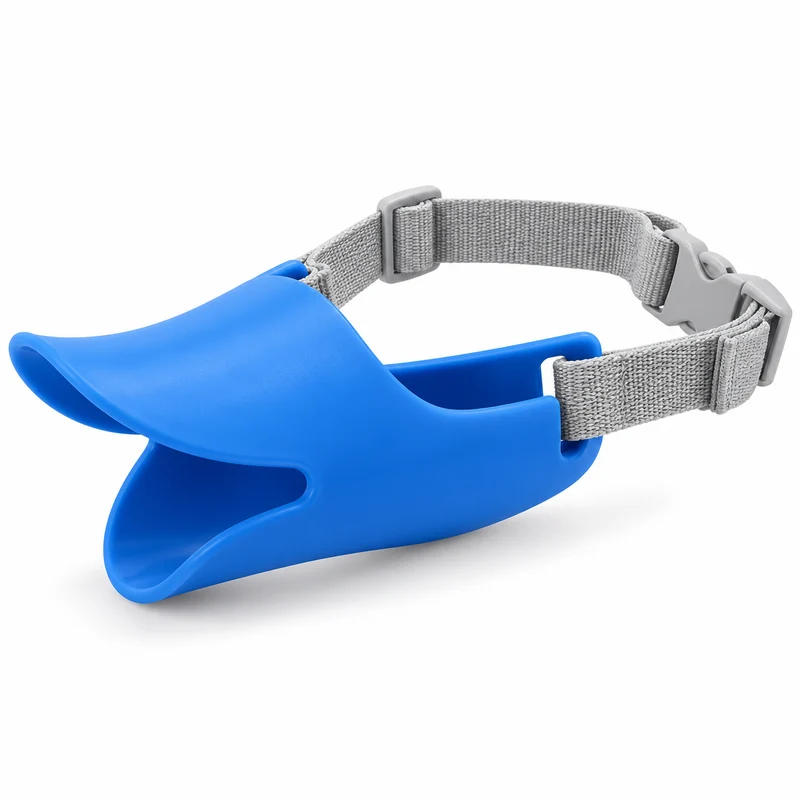 Silicone Dog Muzzle Adjustable Duckbill Mesh Strap Case