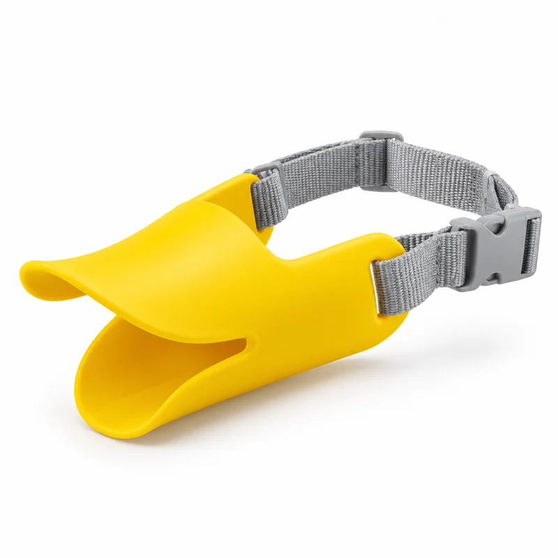 Silicone Dog Muzzle Adjustable Duckbill Mesh Strap Case