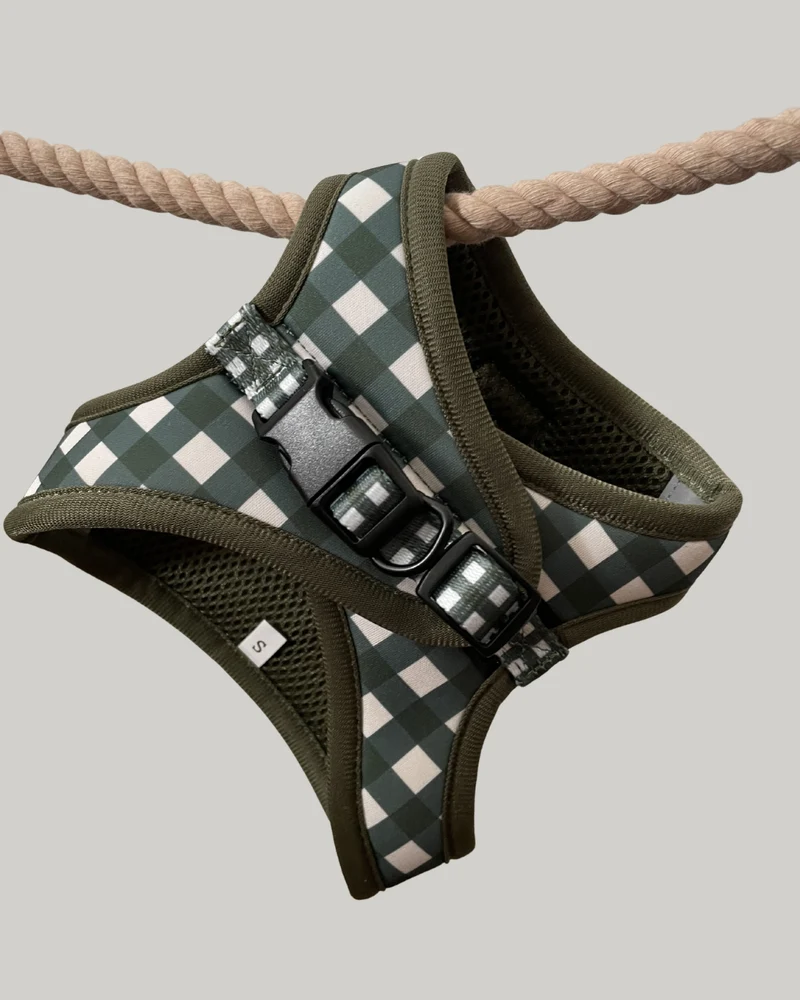 Harnais Step-in Vichy vert
