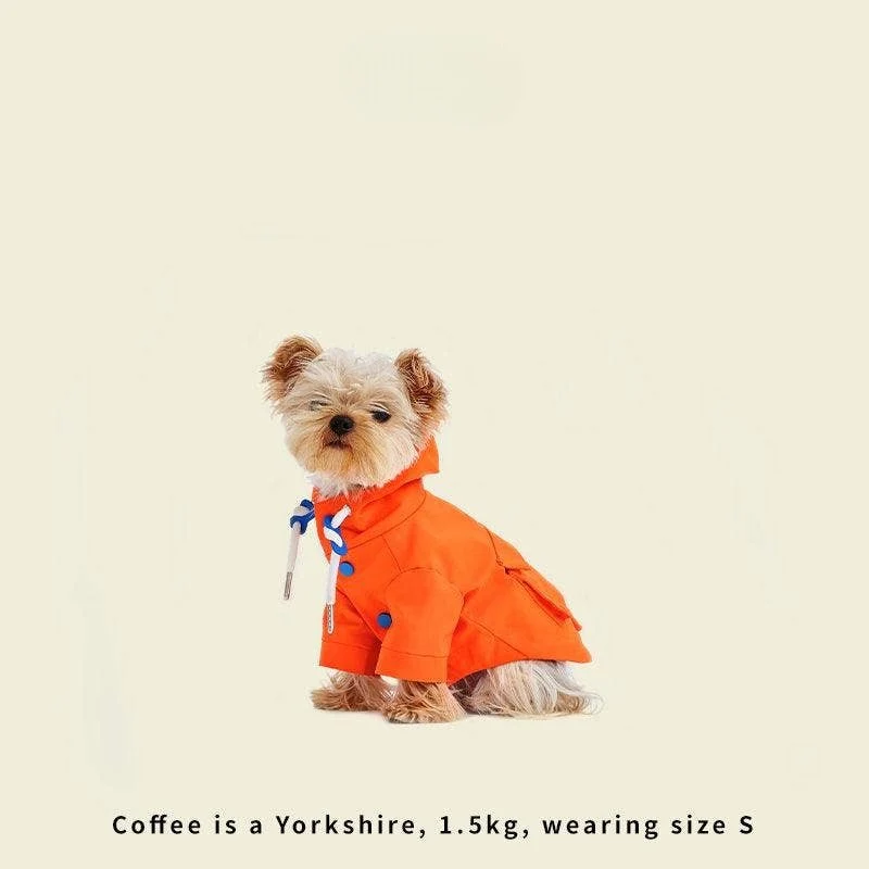 Imperméable orange fluo