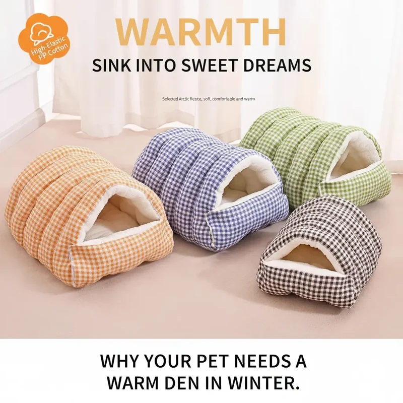 Cozy Cave Pet Bed for Security & Warmth