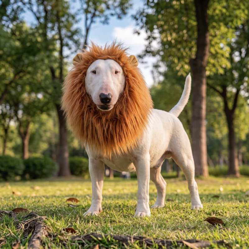 Bull Terrier Lion Mane Costume