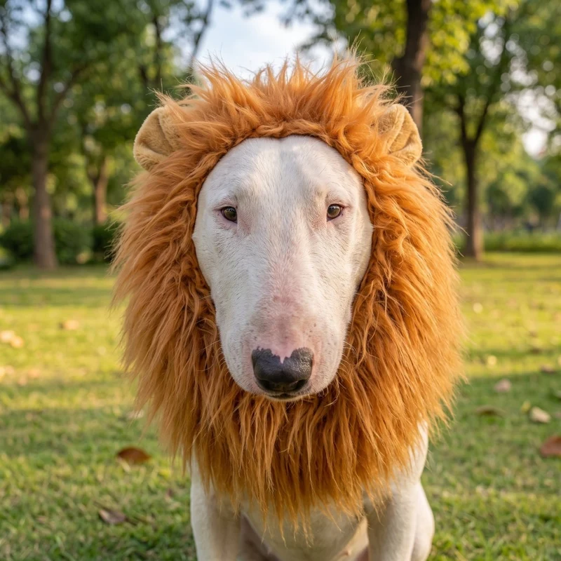Bull Terrier Lion Mane Costume
