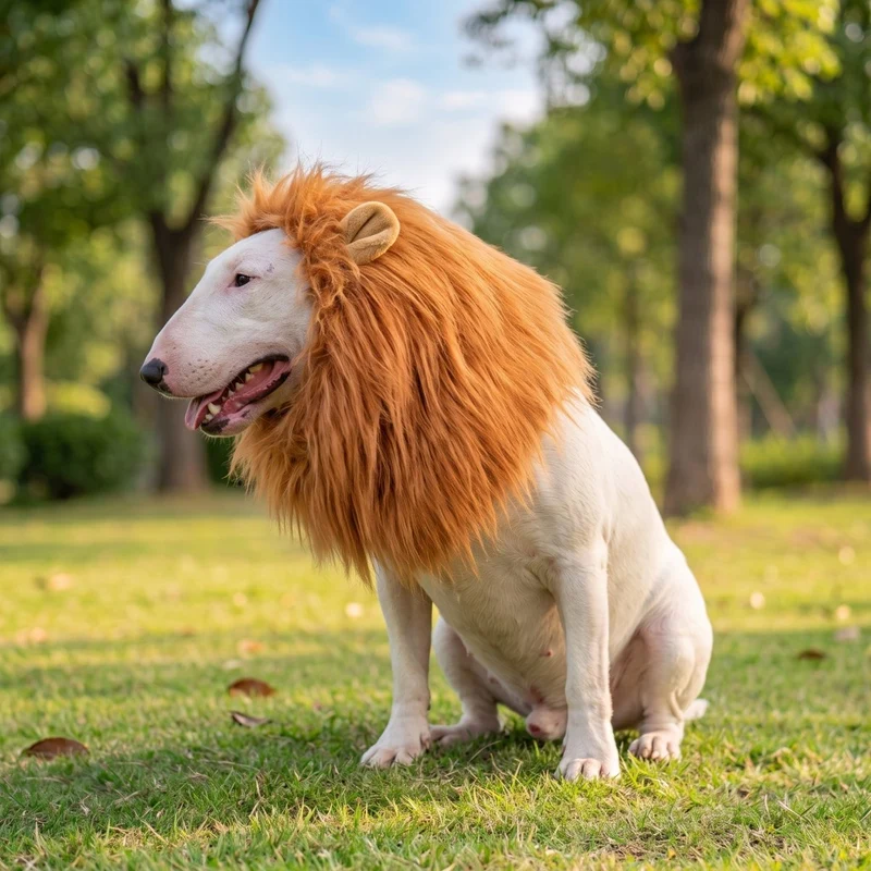 Bull Terrier Lion Mane Costume