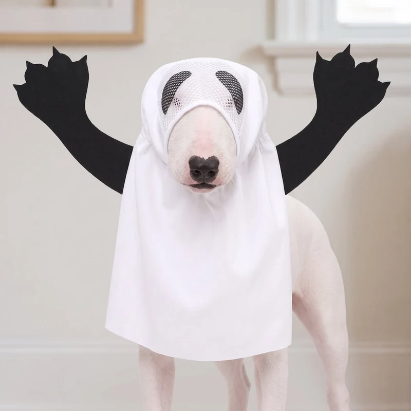 Bull Terrier Ghost Costume
