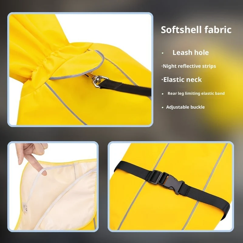 High-Neck Reflective Dog Raincoat