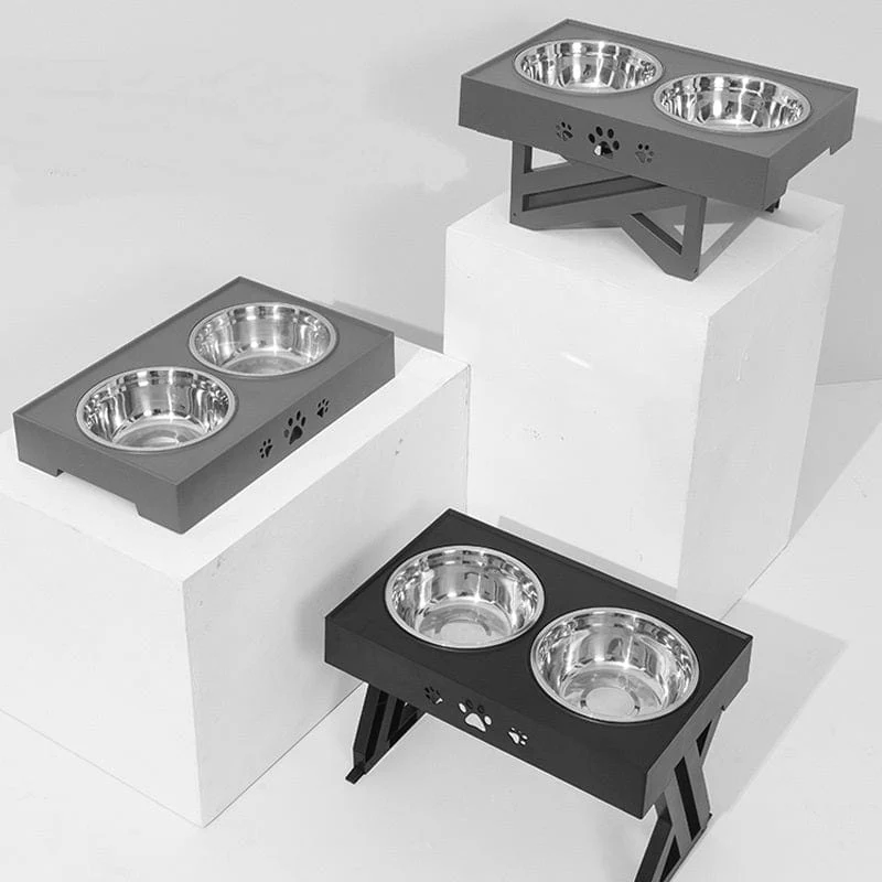 Adjustable Elevated Bowl Stand