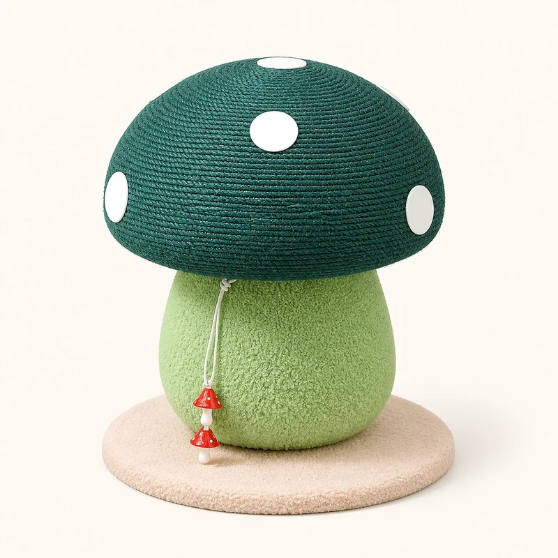 Whimsical Mushroom Cat Scratcher Tree