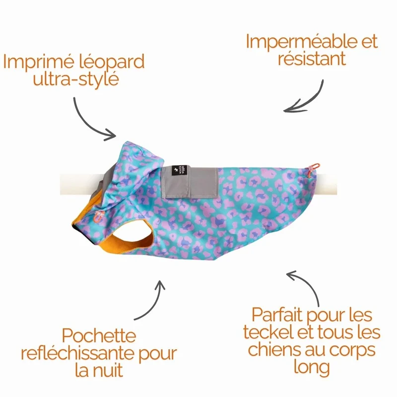 Manteau imperméable léopard