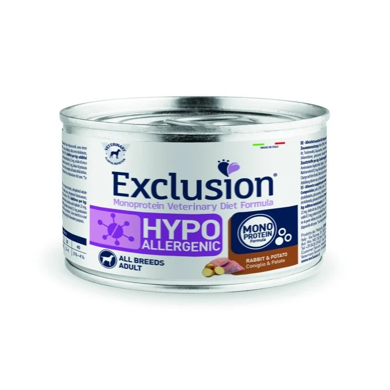 Exclusion Hypo cane gusto coniglio e patate 200gr