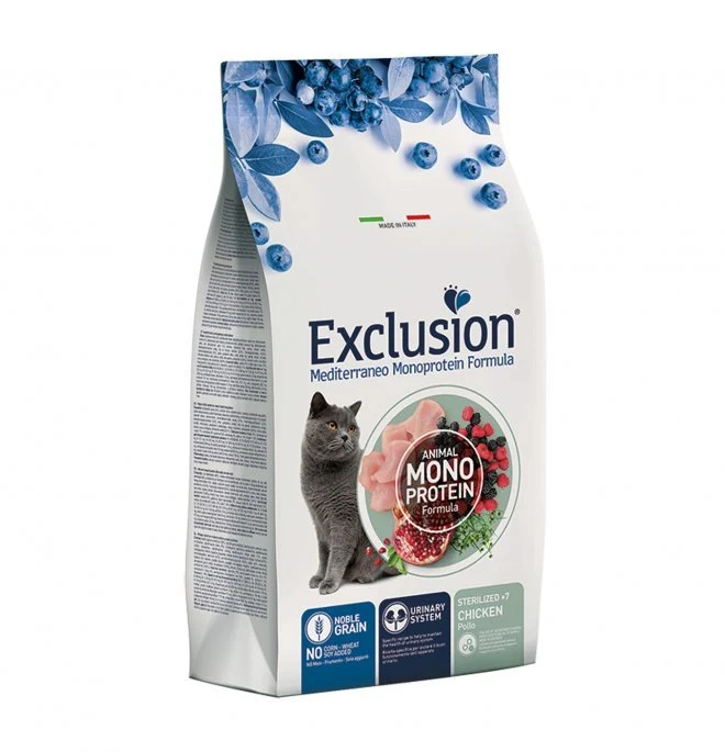 Exclusion Mediterraneo Cibo Per Gatti Sterilizzati Maturi Gusto Pollo 300Gr