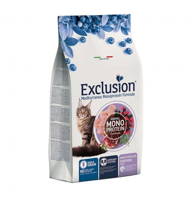 Exclusion Mediterraneo Cibo Per Gatti Sterilizzati Taglia Grande Gusto Pollo 300Gr