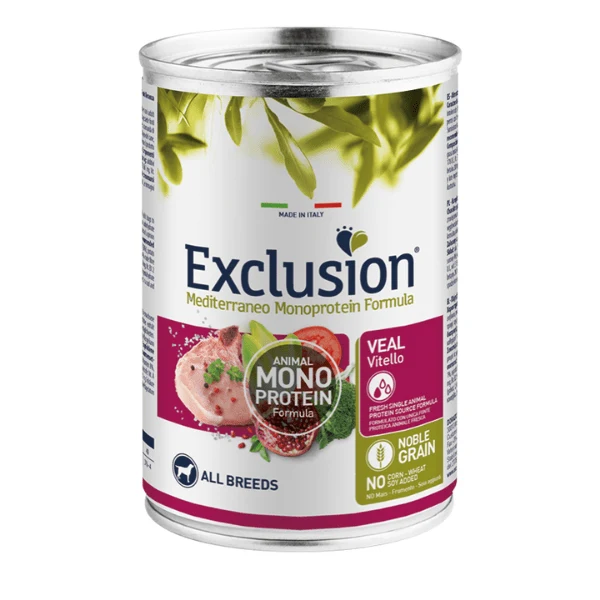 Exclusion Mediterraneo Cibo Per Cani Adulti Gusto Vitello 400Gr