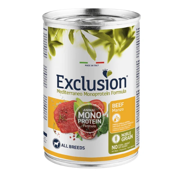 Exclusion Mediterraneo Cibo Per Cani Adulti Gusto Manzo 400Gr