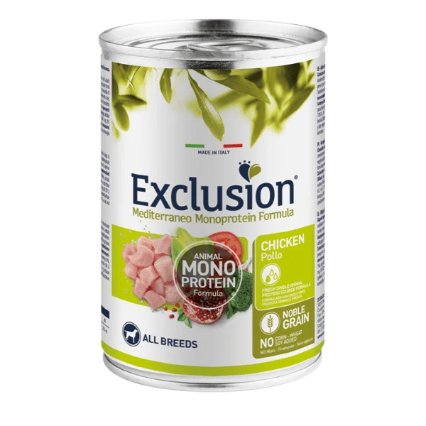Exclusion Mediterraneo Cibo Per Cani Adulti Gusto Pollo 400Gr