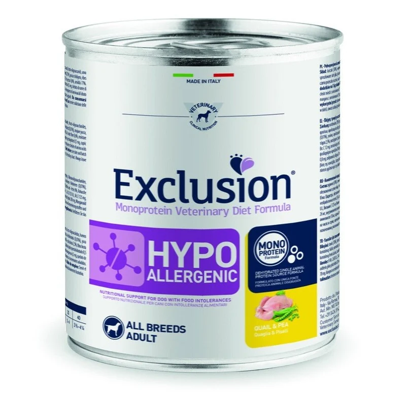 Exclusion Hypo Cane Scatoletta Gusto Quaglia E Piselli 400Gr