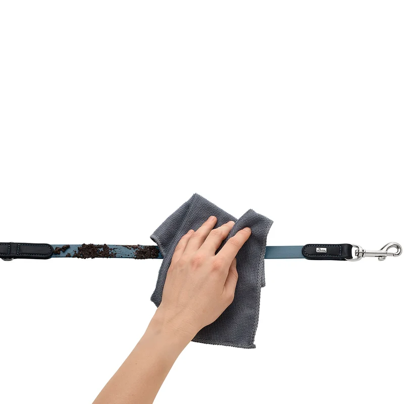 Stufenlos verstellbare Führleine Wolmar BioThane® x Leder