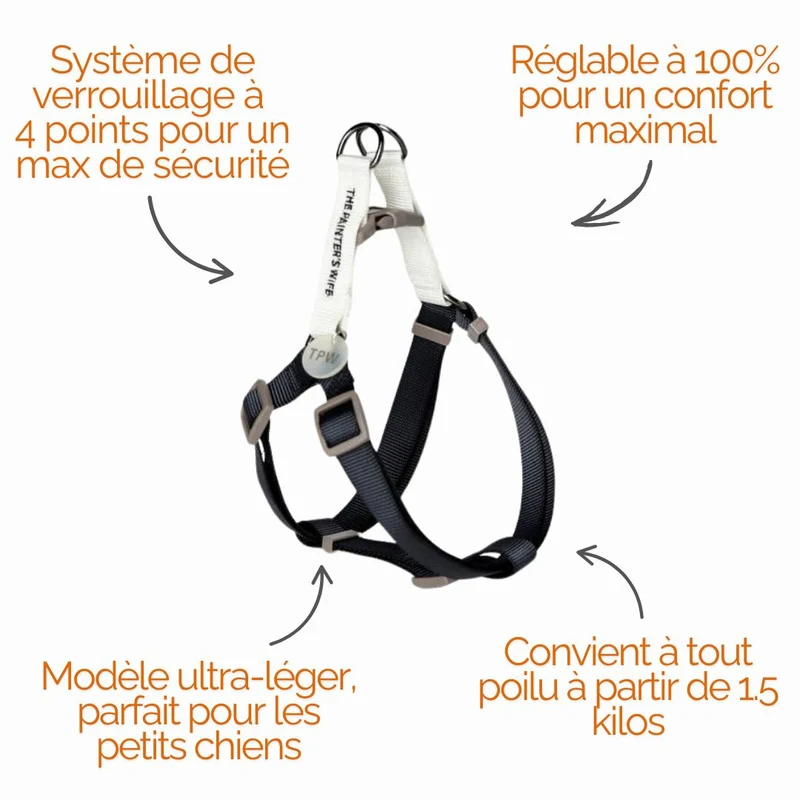 Harnais Sonia - Bleu marine et blanc