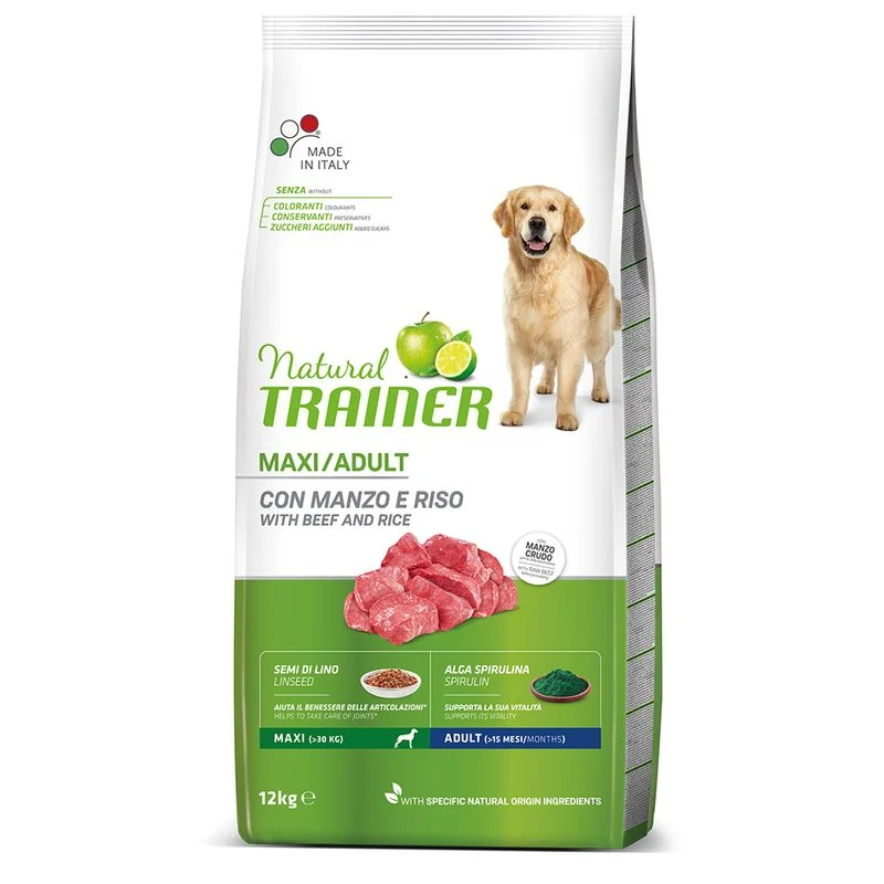 Natural Trainer Maxi Adult Manzo e Riso 12 kg