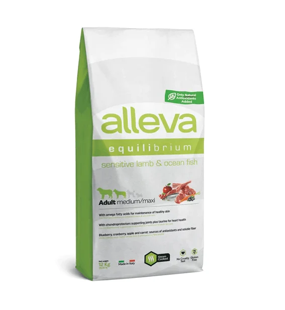 Alleva Adult Crocchette Per Cani Equilibrium Sensitive con Agnello e Pesce 12 kg