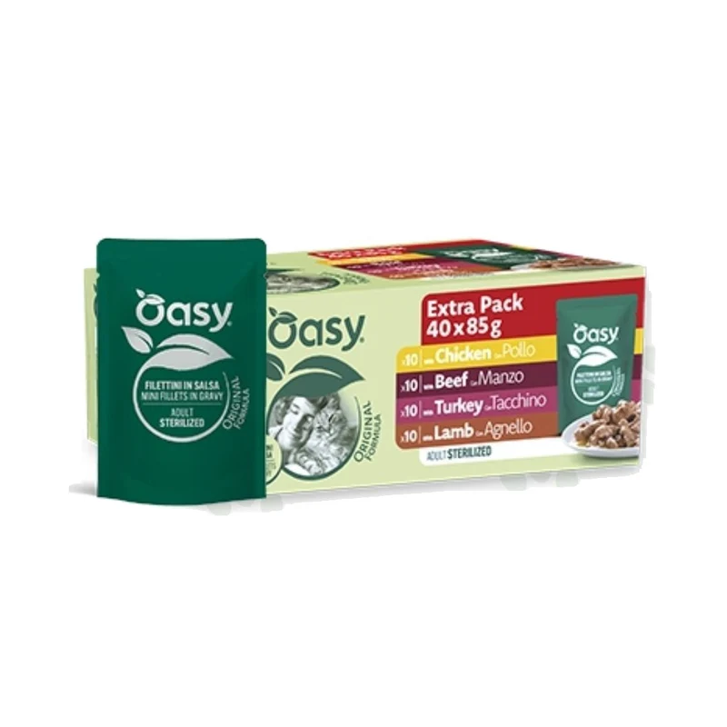 Oasy Gatto Filettini in Salsa Multipack Adult Sterilized 40x85 g