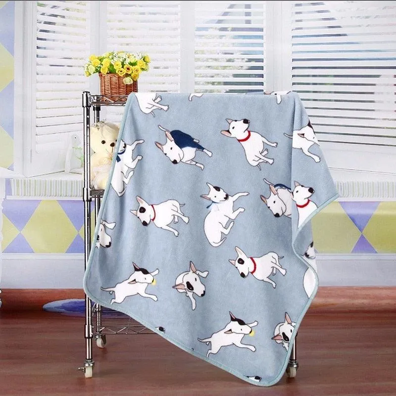Bull Terrier Printed Fleece Blanket