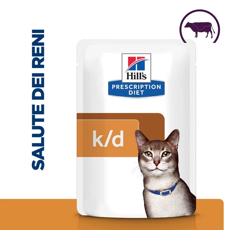Hill's Prescription Diet k/d alimento per gatti con manzo