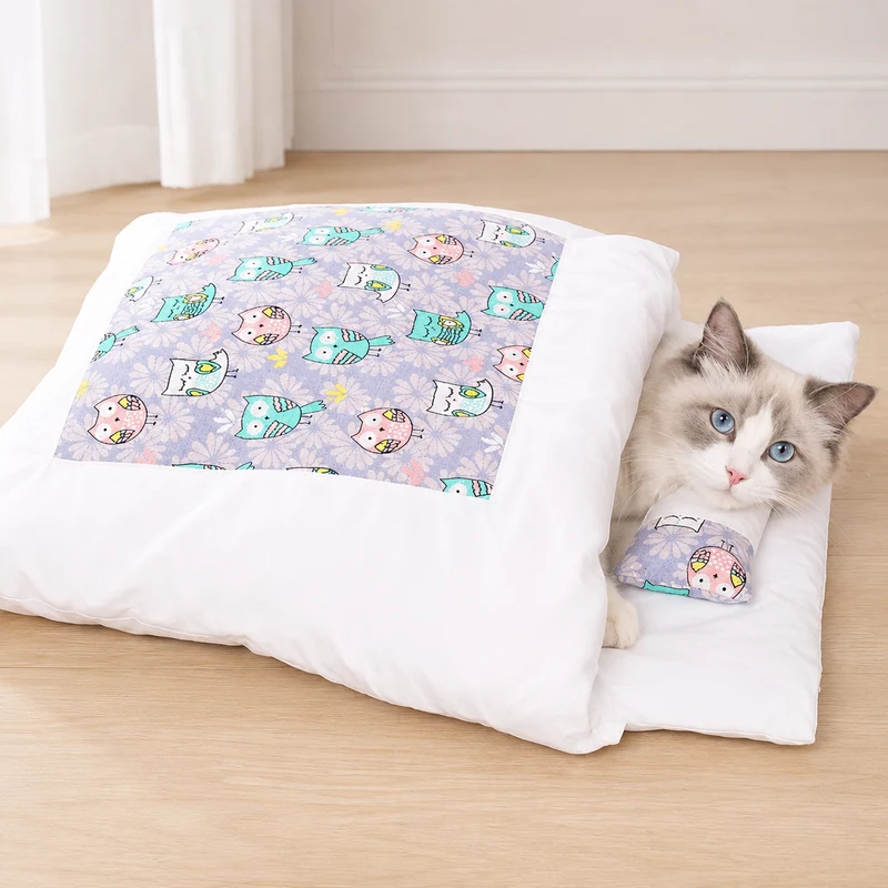 Cat Bed Pet Sleeping Bag Cozy Cave Design Indoor