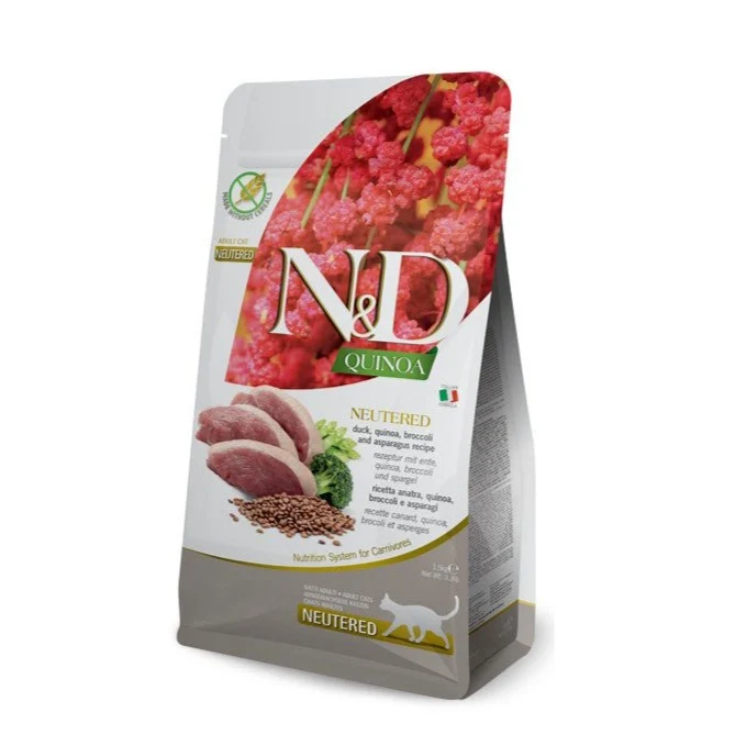 Farmina N&D gatto Quinoa Duck Broccoli Asparagi Neutered Adult