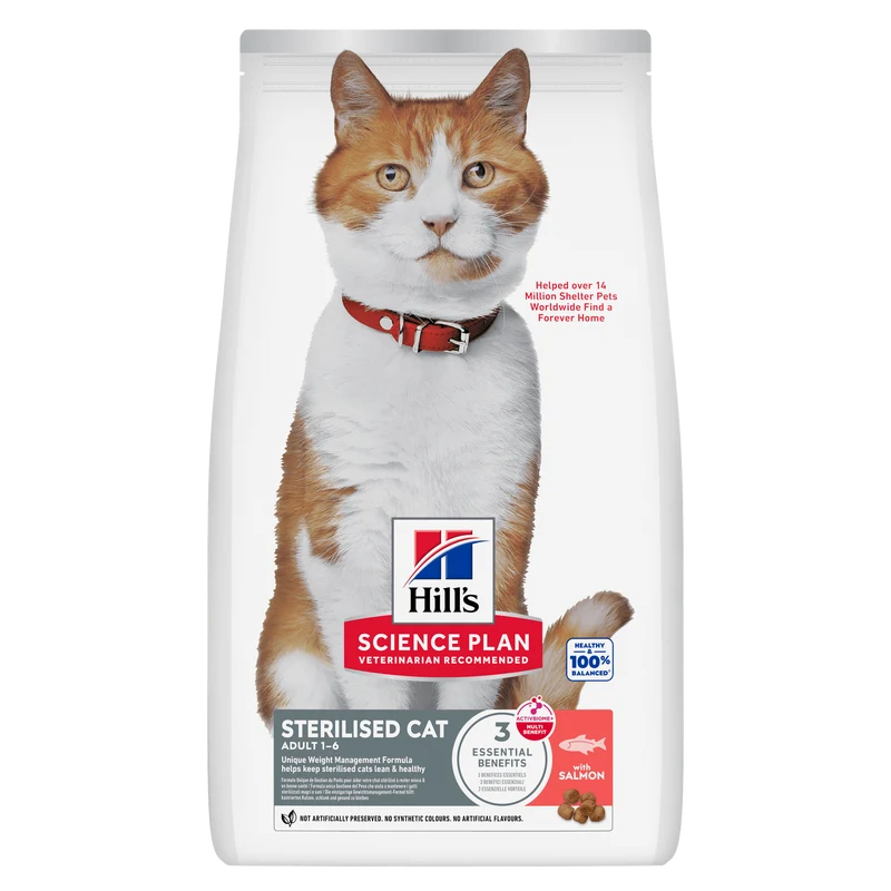 Hill's Science Plan Sterilised Cat Adult Alimento per gatti secco con salmone 10 kg Crocchette