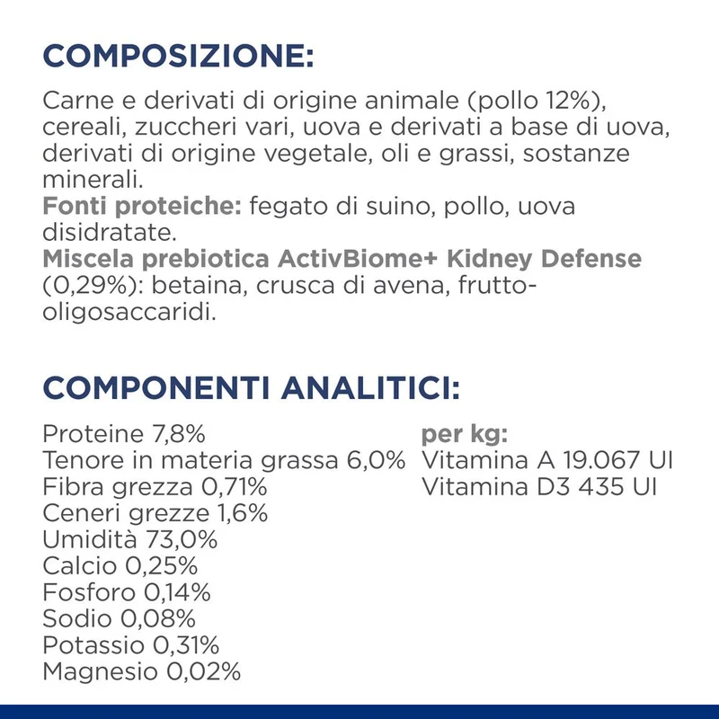 Hill's Prescription Diet k/d alimento per gatti con pollo 156g