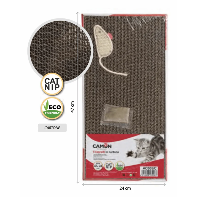 Tiragraffi in cartone con Catnip 47 x 24 cm