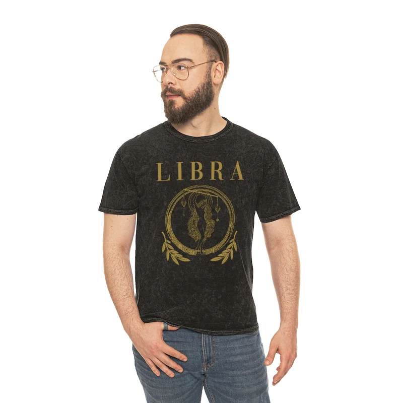 Unisex Libra Mineral Wash T-Shirt
