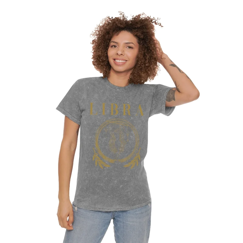 Unisex Libra Mineral Wash T-Shirt