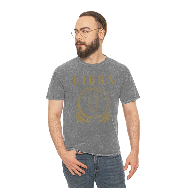 Unisex Libra Mineral Wash T-Shirt
