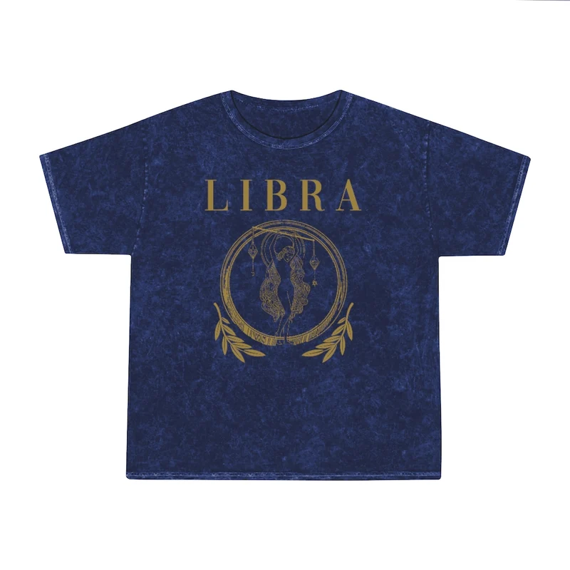 Unisex Libra Mineral Wash T-Shirt