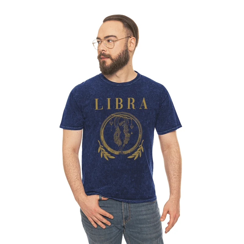 Unisex Libra Mineral Wash T-Shirt