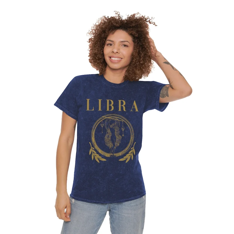 Unisex Libra Mineral Wash T-Shirt
