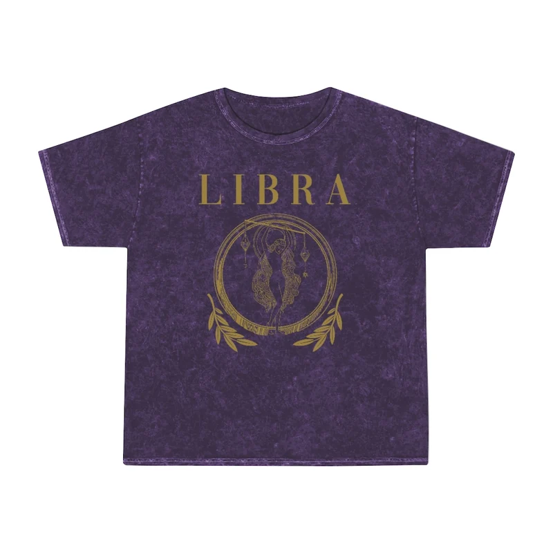 Unisex Libra Mineral Wash T-Shirt