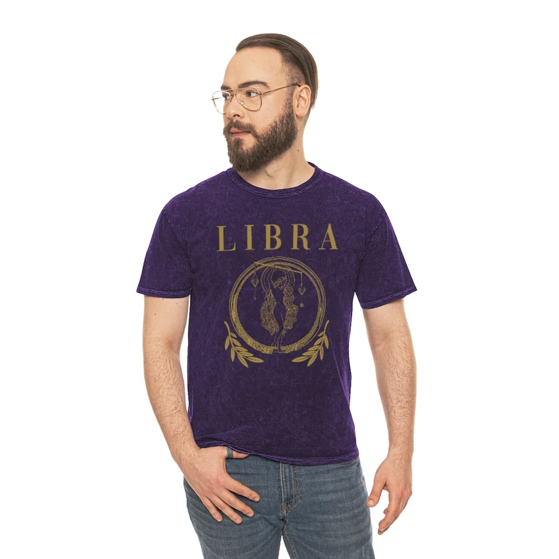 Unisex Libra Mineral Wash T-Shirt