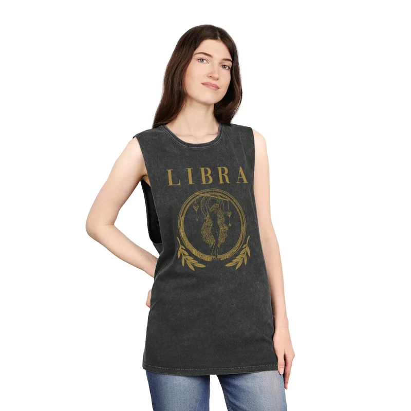 Unisex Libra Stonewash Tank Top