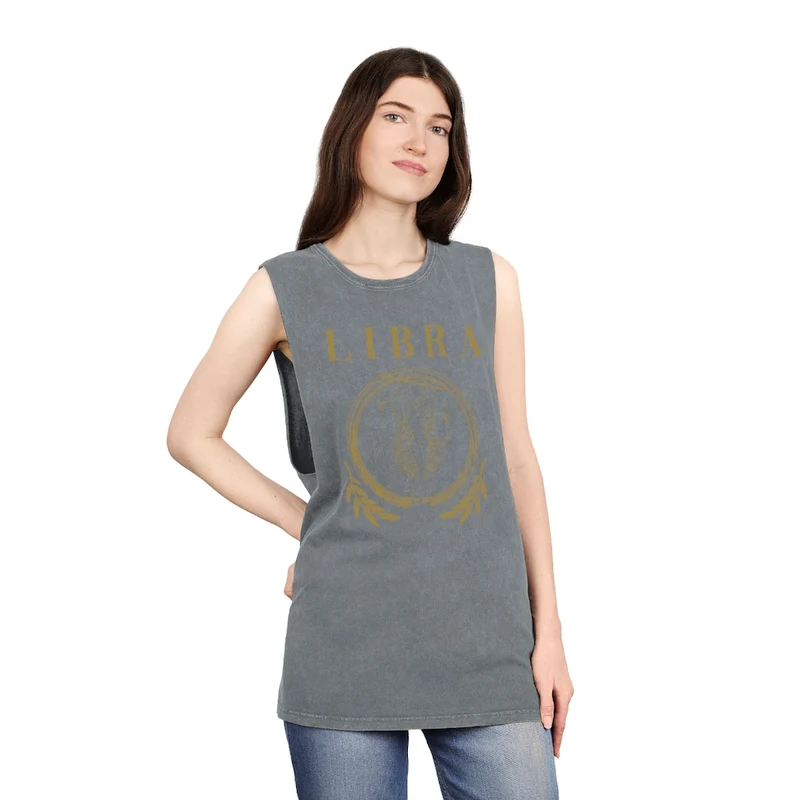 Unisex Libra Stonewash Tank Top