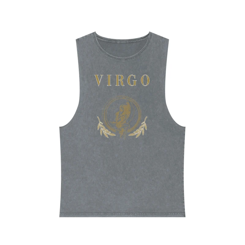 Unisex Virgo Stonewash Tank Top - Runs Small *