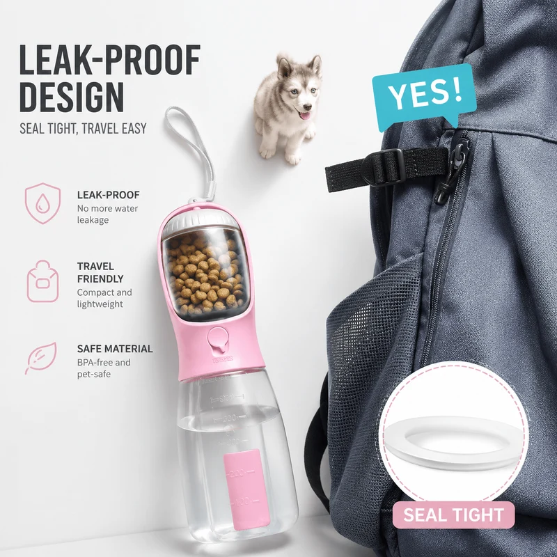 3-in-1 Portable Dog Water Bottle