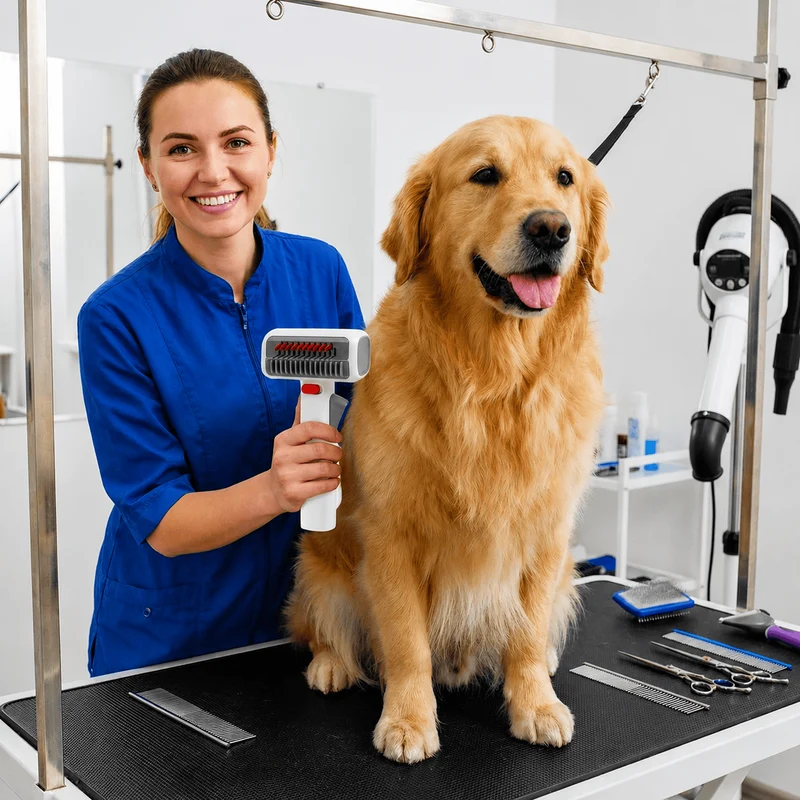2-in-1 Pet Grooming Brush for Dogs & Cats