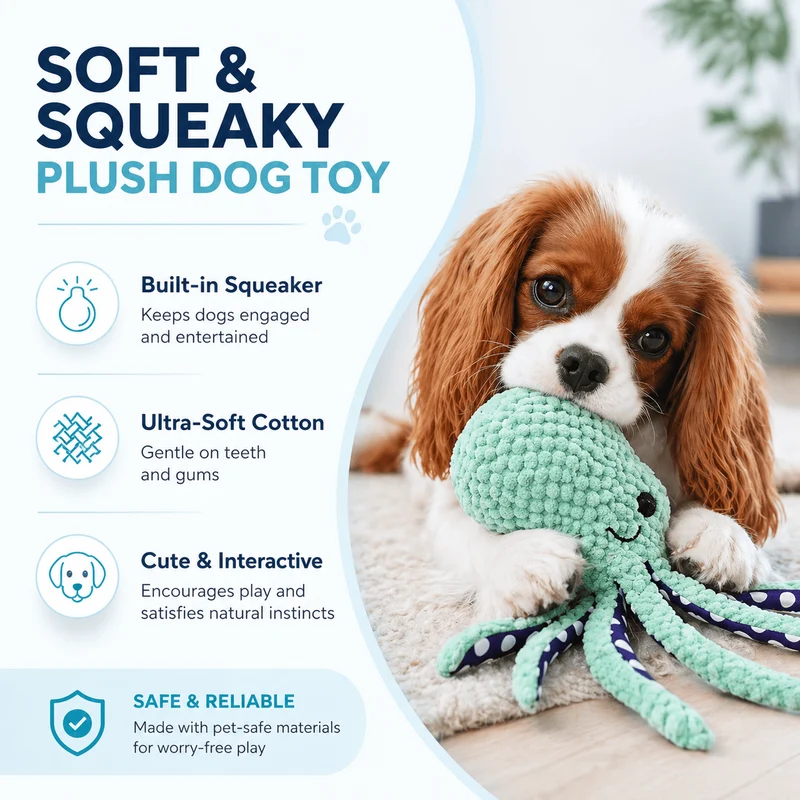 Squeaky Octopus Dog Toy