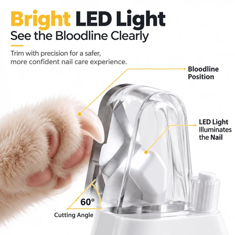 2-in-1 Pet Nail Trimmer & Grinder with LED Light