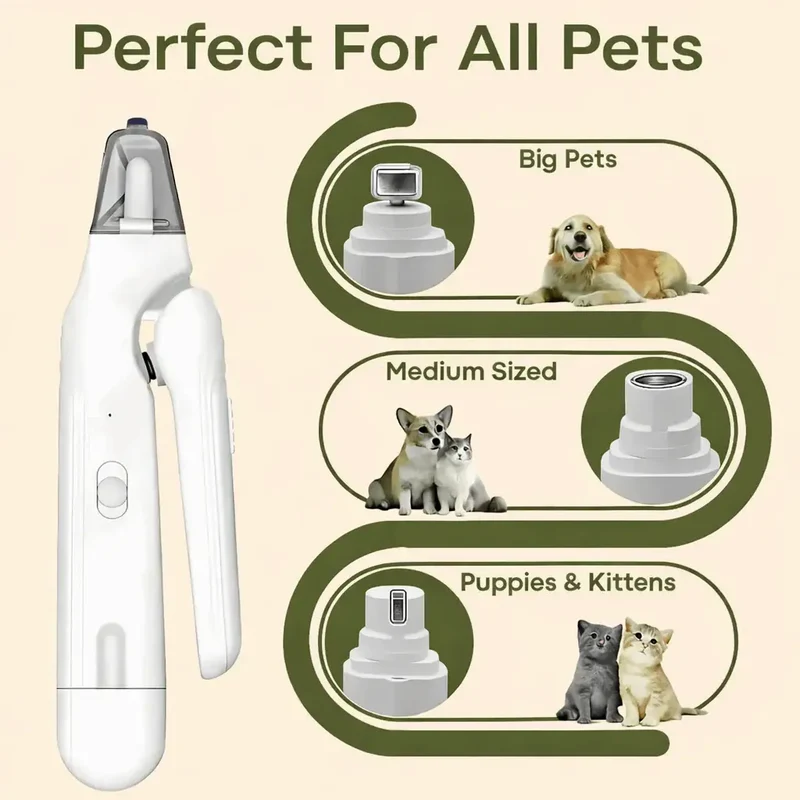 2-in-1 Pet Nail Trimmer & Grinder with LED Light
