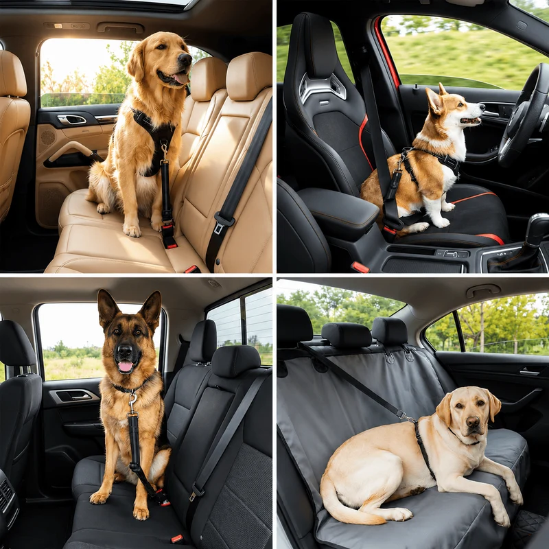 Dog Seat Belt – Shockproof Adjustable Car Safety Leash