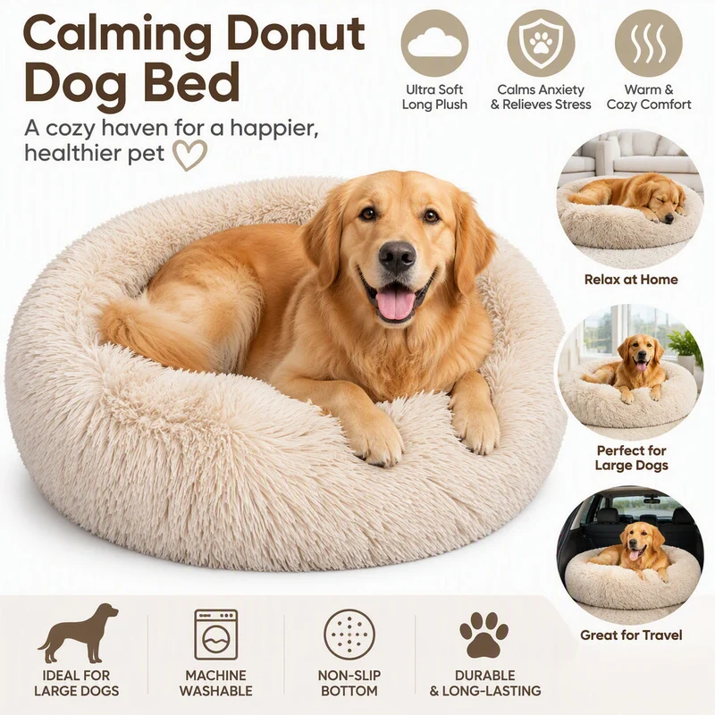 Cloud Calming Donut Bed - Anxiety Relieving Dog Bed